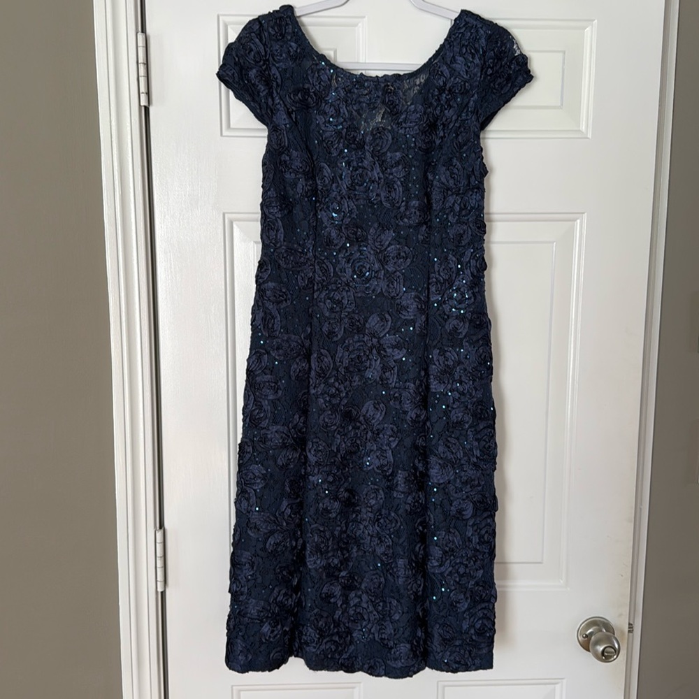 Alex Evenings Navy Gown - Size 10P - Picture 3 of 16